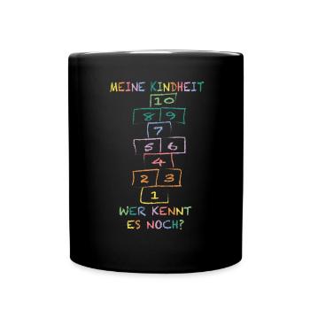 Meine Kindheit Himmel und Hölle wer kennt es noch - Tasse einfarbig - Schwarz - Vorne