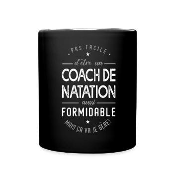 coach natation formidable cadeau sport piscine - Mug uni - noir - Devant