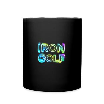 IRON GOLF 80s 90s NEON GOLFEUR RÉTRO DICTON MOTIFS - Mug uni - noir - Devant