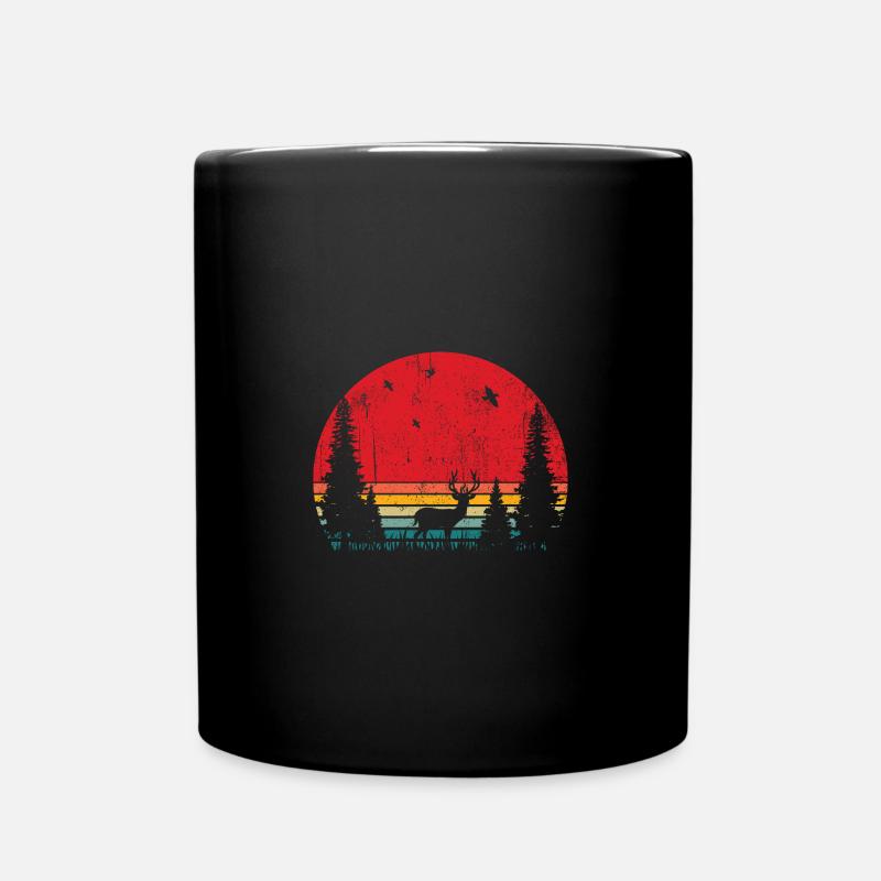 Tier im Wald Hirsch - Tasse einfarbig - Schwarz