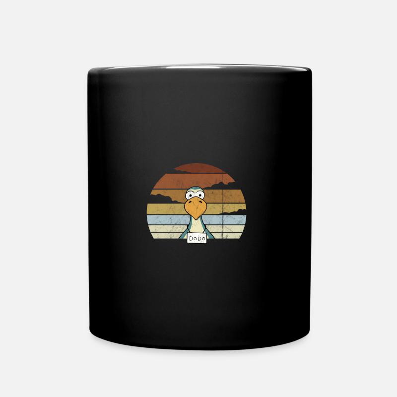 Comic Dodo Retro Sonnenuntergang Lustiger Vogel - Tasse einfarbig - Schwarz