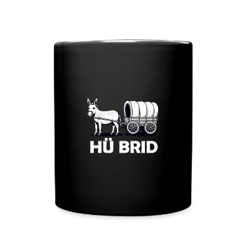 Hü Brid - Lustiges Hybrid Auto - Eselin - Tasse einfarbig - Schwarz - Vorne