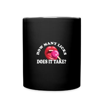 Blague d’adulte Combien de coups de langue faut-il rétro - Mug uni - noir - Devant