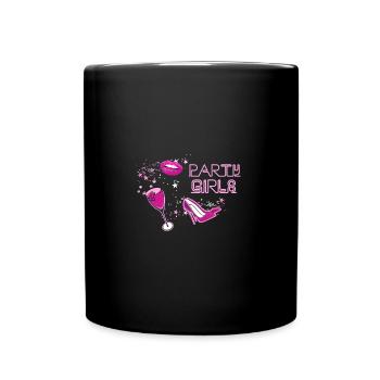 party girls,schrift, neon, party,sterne,party - Tasse einfarbig - Schwarz - Vorne