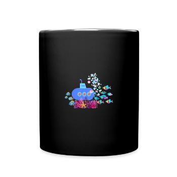submarine,boat,submarine,sea,fish,crab,starfish - Full Colour Mug - black - Front