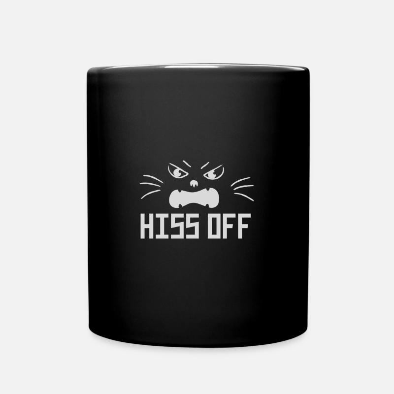 Sifflement de Funny Meow Cat - Mug uni - noir