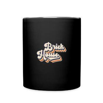 Retro 70's Vintage Style Brick House - Tasse einfarbig - Schwarz - Vorne
