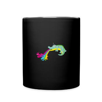 crocodile avec corne, crocodile, crocodile, licorne, - Mug uni - noir - Devant
