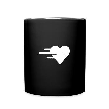 Coeur avec des lignes - Mug uni - noir - Devant