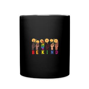Soyez enfant LGBT Rainbow Sign Language Trans - Mug uni - noir - Devant