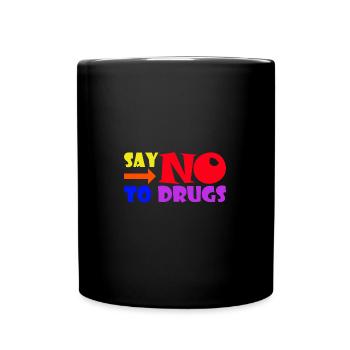 Retro Say No To Drugs - Tasse einfarbig - Schwarz - Vorne