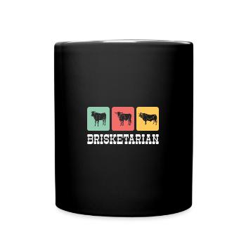 Brisketarian Brisket BBQ Lover - Tasse einfarbig - Schwarz - Vorne