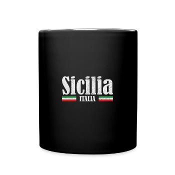 Europe Voyage Vintage Sicilia Italia Touriste - Mug uni - noir - Devant