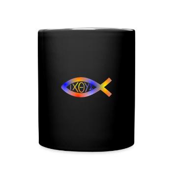 Jesus Fish - Full Colour Mug - black - Front