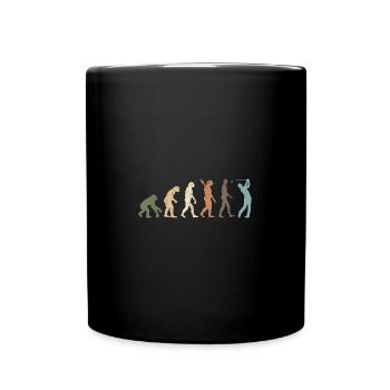 Funny Retro Evolution Of Man Golf - Tasse einfarbig - Schwarz - Vorne