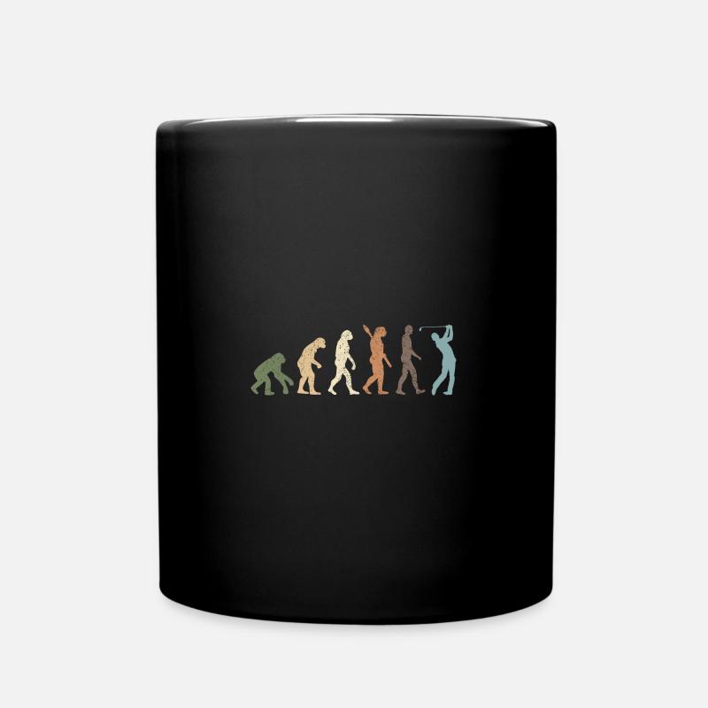 Funny Retro Evolution Of Man Golf - Tasse einfarbig - Schwarz