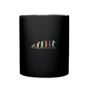 Womens Funny Retro Evolution Of Man Golf - Tasse einfarbig - Schwarz - Vorne