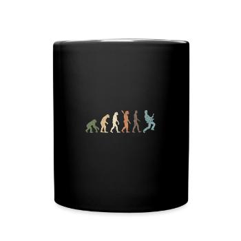Funny Retro Evolution Of Man Electric Guitar - Tasse einfarbig - Schwarz - Vorne