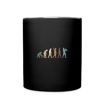 Funny Retro Evolution Of Man Saxophone - Tasse einfarbig - Schwarz - Vorne