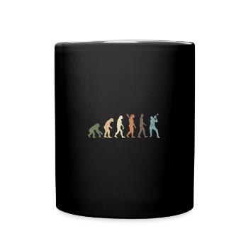 Funny Retro Evolution Of Man Trumpet - Full Colour Mug - black - Front