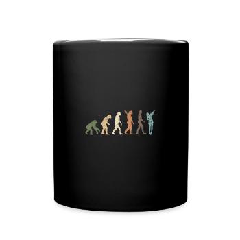 Funny Retro Evolution Of Man Violine - Tasse einfarbig - Schwarz - Vorne