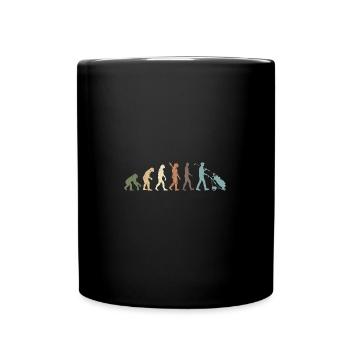 Funny Retro Evolution Of Man Golf - Tasse einfarbig - Schwarz - Vorne