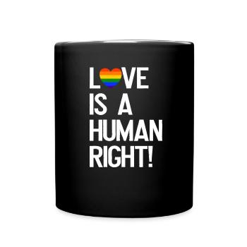 L'amour est un droit humain LGBT gay pride rainbow - Mug uni - noir - Devant