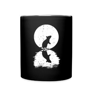 Ratte Hausratte Nagetier Rattenbesitzer - Tasse einfarbig - Schwarz - Vorne