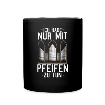 Orgelspieler Orgel Pfeifenorgel Organist - Tasse einfarbig - Schwarz - Vorne
