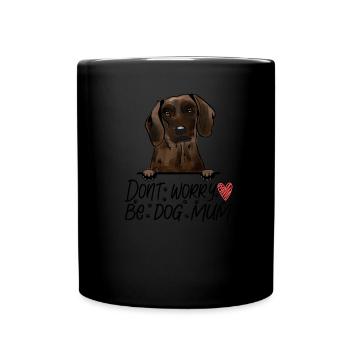 bayerischer gebirgsschweißhund - Tasse einfarbig - Schwarz - Vorne