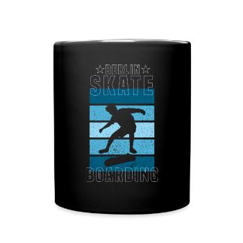 Skateboard Skateboardfahrer Berlin Skaten - Tasse einfarbig - Schwarz - Vorne