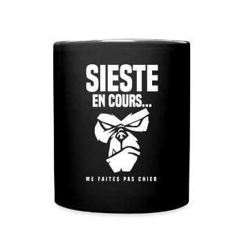 Spécial sieste en cours humour rigolo dormir - Mug uni - noir - Devant