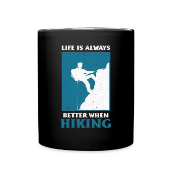 Climbing Climbers Mountains Climbing Wall Kletterdad - Full Colour Mug - black - Front