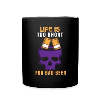 Bier Biertrinker Party Kneipe Alkohol - Tasse einfarbig - Schwarz - Vorne