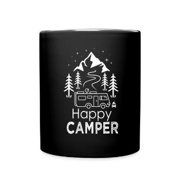 happy Camper Van campervan cool camper gift - Full Colour Mug - black - Front