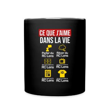 Lensois Lens humour maillot drôle football - Mug uni - noir - Devant