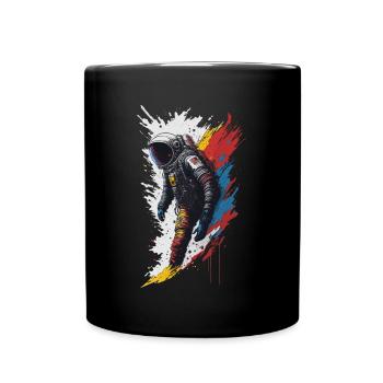 Astronaut lost in space - Splash Art Illustration - Tasse einfarbig - Schwarz - Vorne