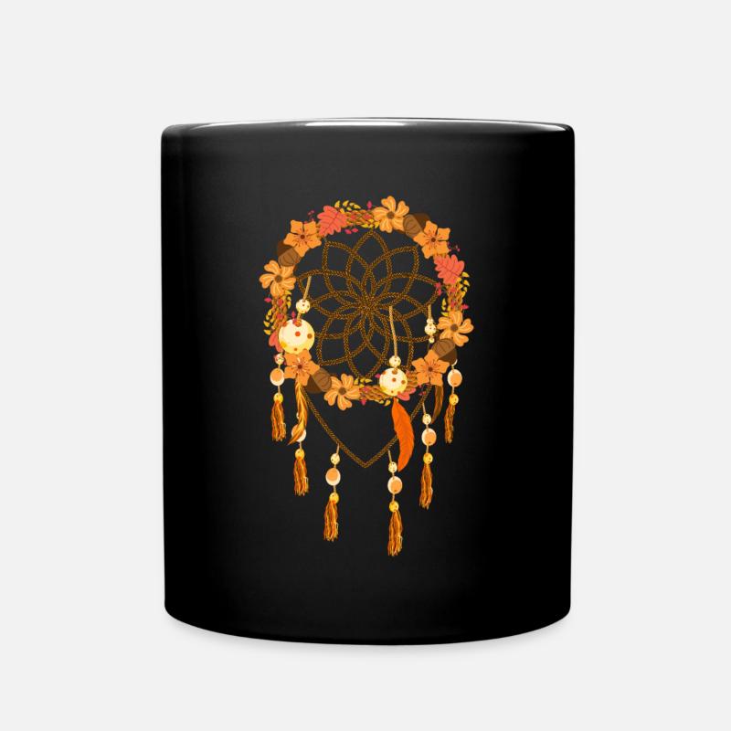 Bijoux floraux vintage cadeau Boho Dream Catcher - Mug uni - noir