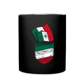 Drapeau mexicain mexicain poche poitrine Mexique - Mug uni - noir - Devant