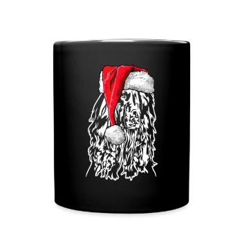Santa Afghan Hound Chiens de Noël - Mug uni - noir - Devant