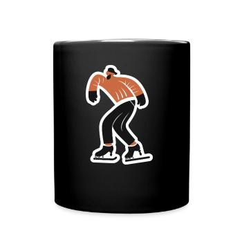 Skifahrer - Tasse einfarbig - Schwarz - Vorne