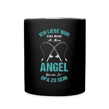 Angel Opa Großvater Opi Enkelkind Enkel Opa - Tasse einfarbig - Schwarz - Vorne