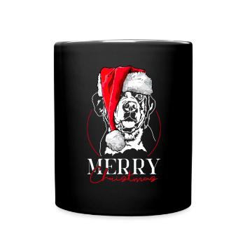 Père Noël Grand Bouvier Suisse Joyeux Noël - Mug uni - noir - Devant