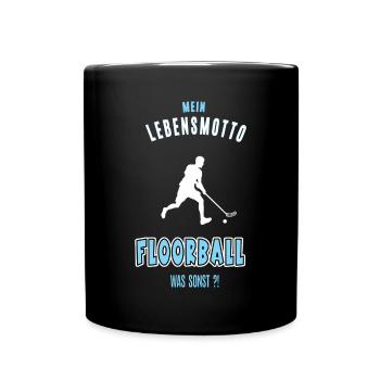 Floorball Spieler Floorballer Floorballspiel Spiel - Tasse einfarbig - Schwarz - Vorne