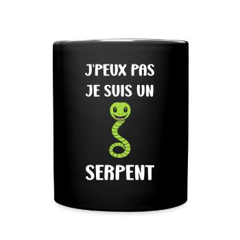 Humour petit serpent - Mug uni - noir - Devant
