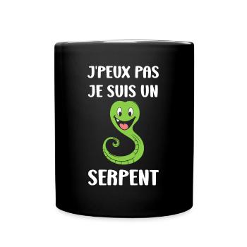 Humour petit serpent - Mug uni - noir - Devant