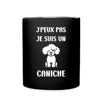 Humour chien petit caniche - Mug uni - noir - Devant