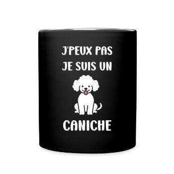 Humour chien petit caniche - Mug uni - noir - Devant