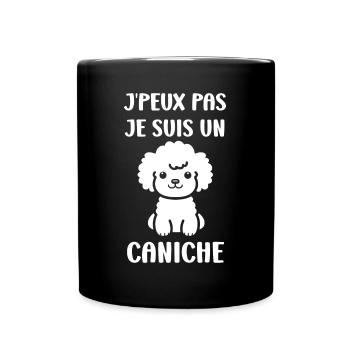 Humour chien petit caniche - Mug uni - noir - Devant