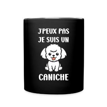 Humour chien petit caniche - Mug uni - noir - Devant